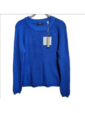 TAHARI VIBRANT BLUE WOMEN'S LONG SLEEVE KNIT SWEATER SIZE LARGE NWT